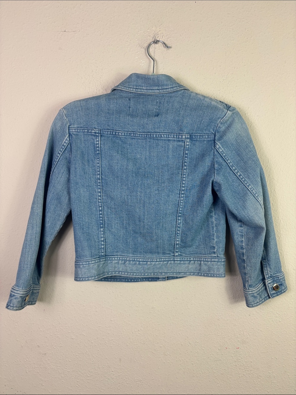 Reiss Blue Denim Cropped Jacket 1971 Style size Small - Picture 4 of 11